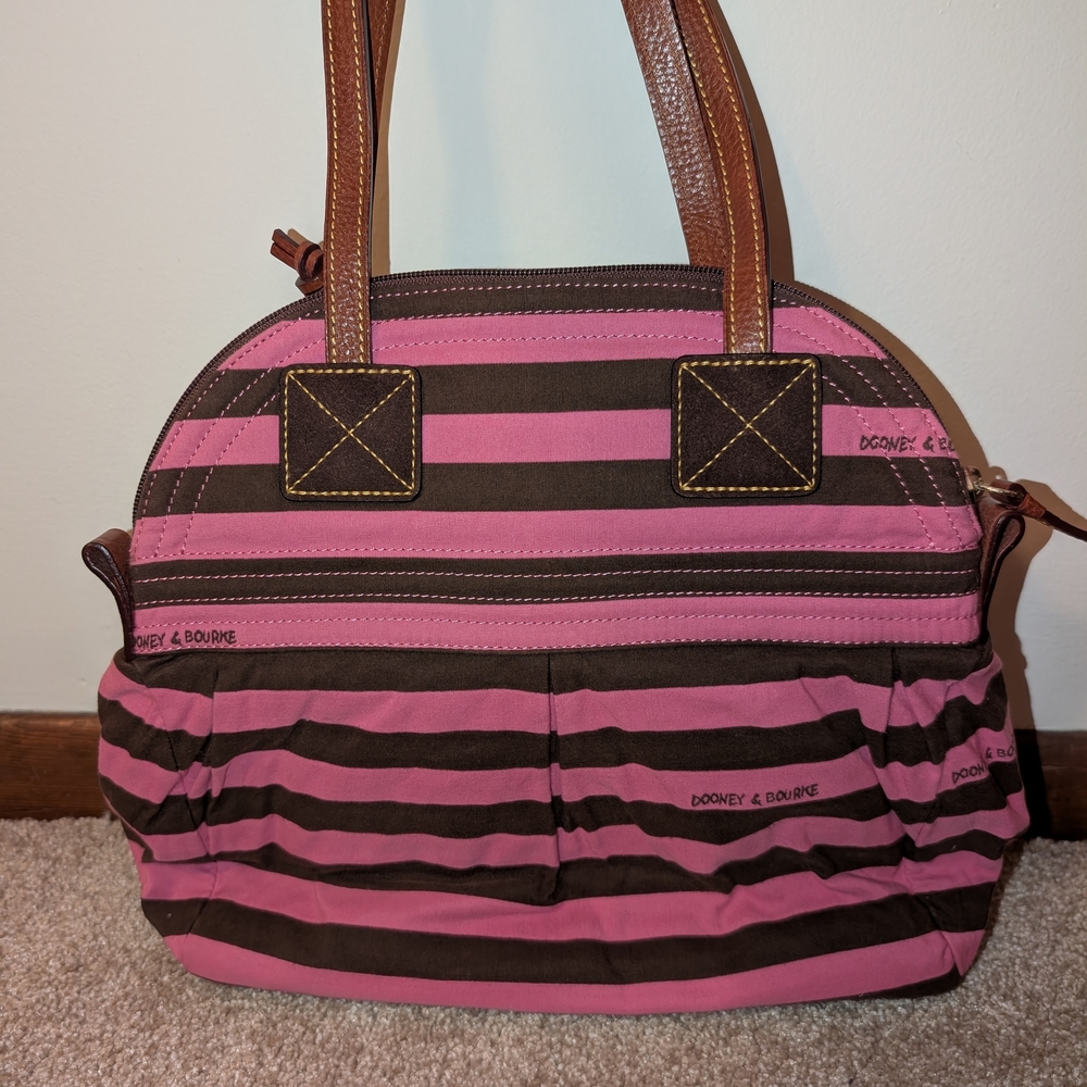 Dooney & Bourke Pink and Brown Striped Women's Bag